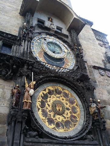 This is the original image of a famous clock in Prague.