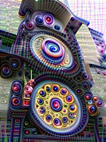 The famous Prague clock using DeepDreams VGG16 conv4_2